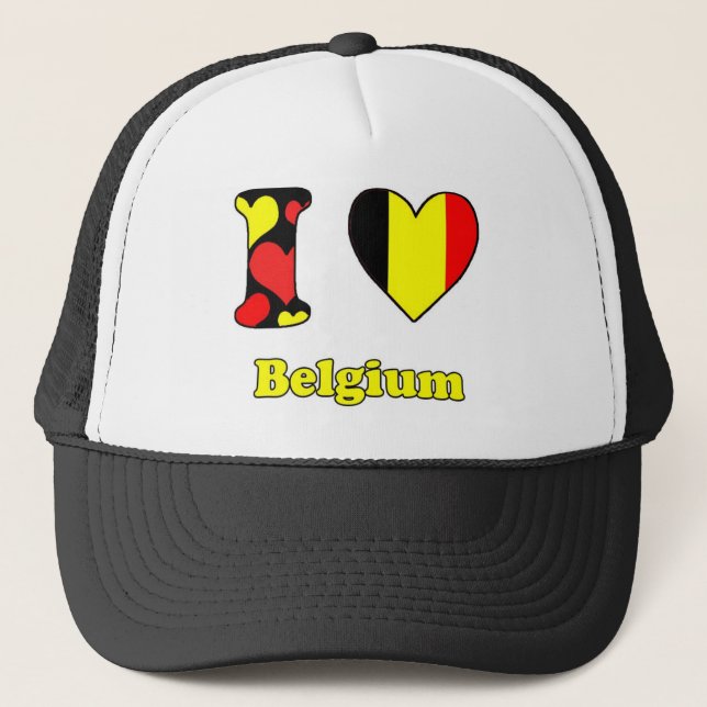 I love Belgiun Trucker Hat (Front)
