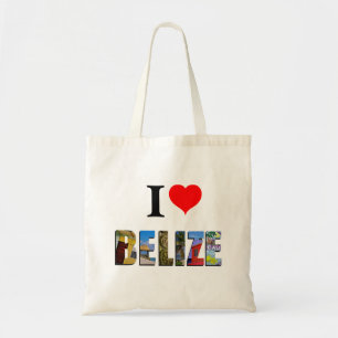 I Love Belise Heart Tropical Beach Travel Photos Tote Bag