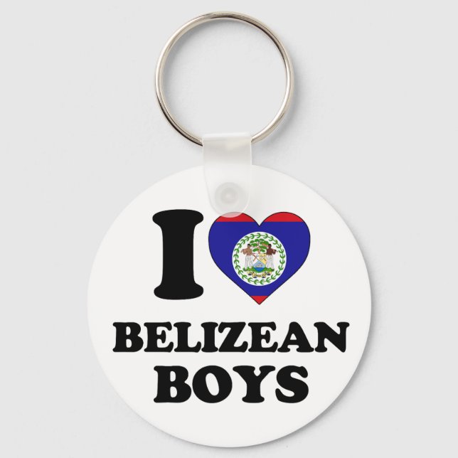 I love Belizean Boys Key Ring (Front)