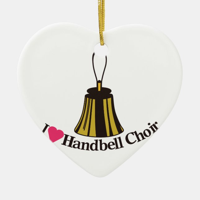 I Love bell Choir Ceramic Tree Decoration (Front)