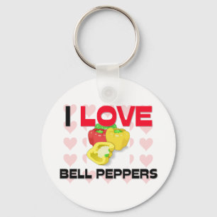 I Love Bell Peppers Key Ring