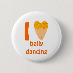 I Love Bellydancing Dancer Torso (I Heart) 6 Cm Round Badge