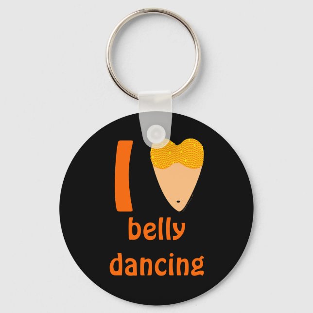 I Love Bellydancing Dancer Torso (I Heart) Key Ring (Front)