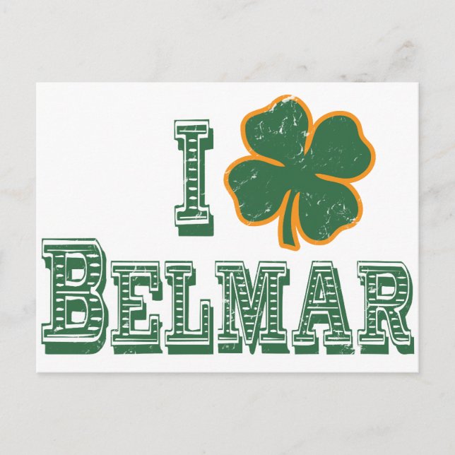 I love Belmar - St. Patrick's Day Postcard (Front)