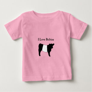 I Love Belties - Black White Belted Galloway Cows Baby T-Shirt