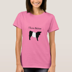 I Love Belties - Black White Belted Galloway Cows T-Shirt
