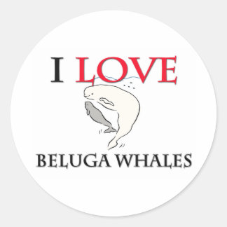 I Love Beluga Whales Classic Round Sticker