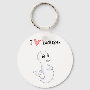 I Love Belugas Keychain