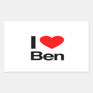 i love ben rectangular sticker