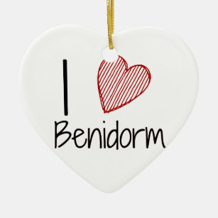 I Love Benidorm Ceramic Tree Decoration
