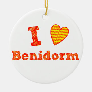 I Love Benidorm Ceramic Tree Decoration