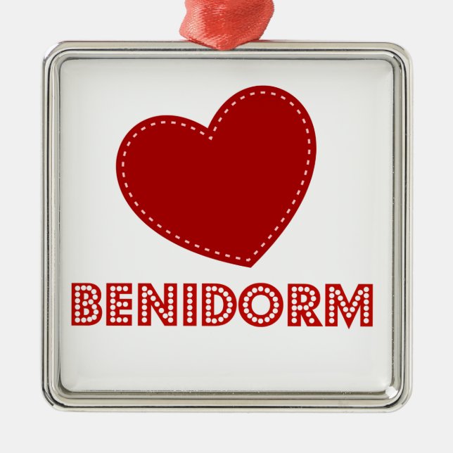 I Love Benidorm Metal Tree Decoration (Front)