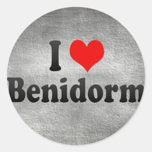 I Love Benidorm, Spain Classic Round Sticker