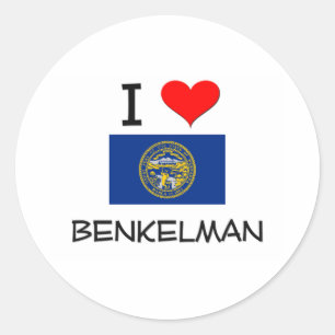 I Love Benkelman Nebraska Classic Round Sticker