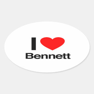 i love bennett oval sticker