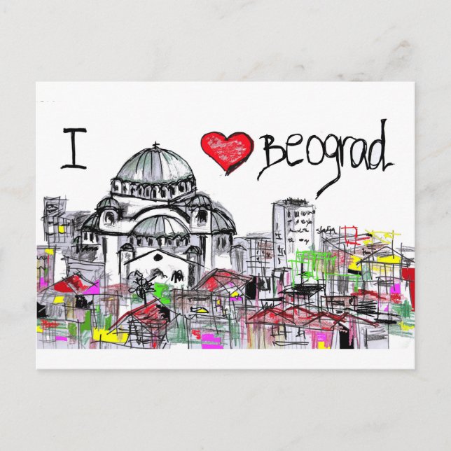 i love beograd1 postcard (Front)
