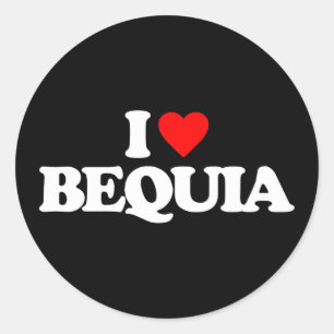 I LOVE BEQUIA CLASSIC ROUND STICKER