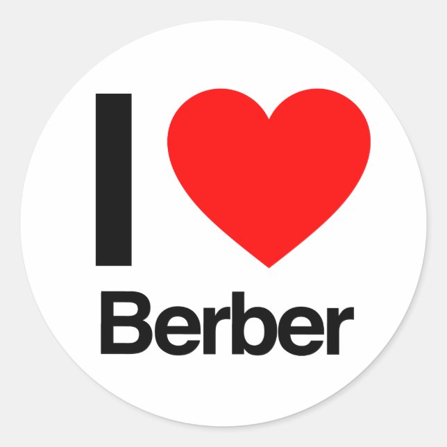 i love berber classic round sticker (Front)