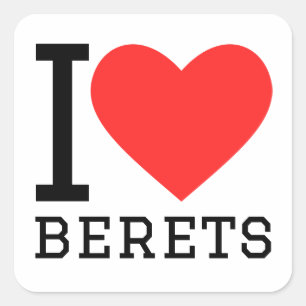 I love berets square sticker