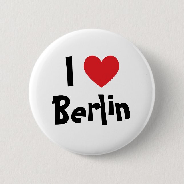 I Love Berlin 6 Cm Round Badge (Front)
