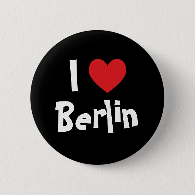 I Love Berlin 6 Cm Round Badge (Front)