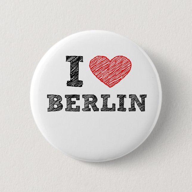 I Love Berlin 6 Cm Round Badge (Front)