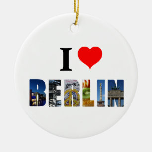 I Love Berlin Germany City Travel Photo Ceramic Tree Decoration