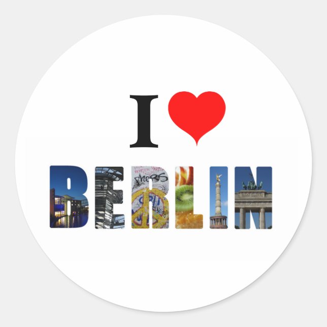 I Love Berlin Germany Travel City Photo Classic Round Sticker (Front)
