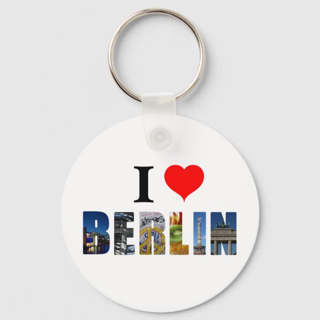 I Love Berlin Germany Travel City Photo Key Ring (Front)