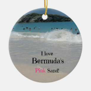 I love Bermuda's Pink Sand! Ceramic Tree Decoration