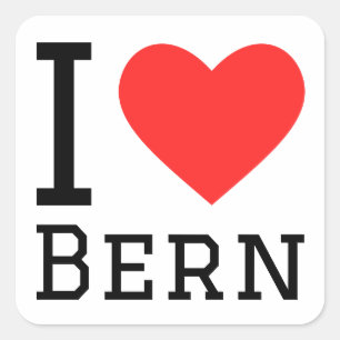 I love bern square sticker