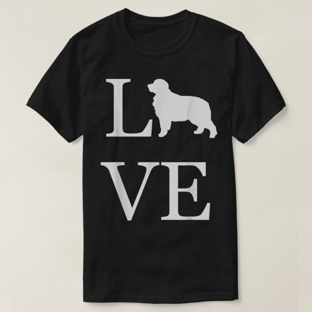 I Love Bernese Mountain Dog Lover White Graphic Pe T-Shirt (Design Front)