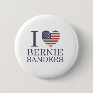 I Love Bernie Sanders 6 Cm Round Badge