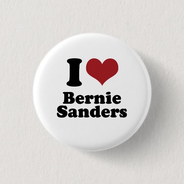I Love Bernie Sanders for President 3 Cm Round Badge (Front)