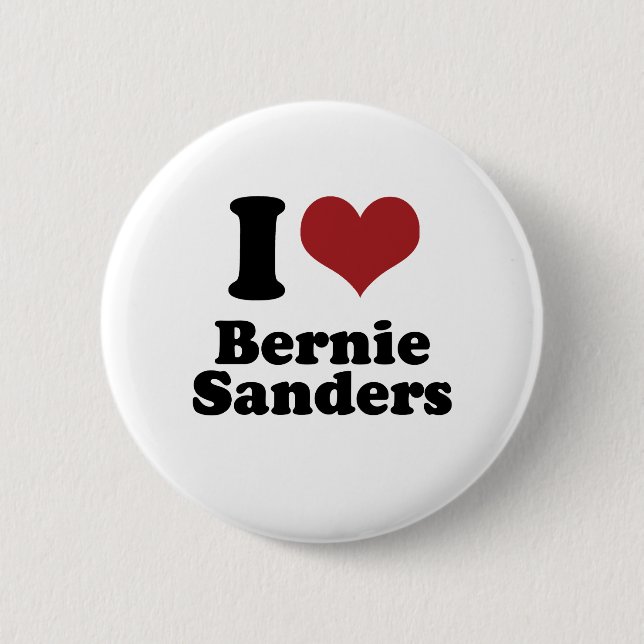 I Love Bernie Sanders for President 6 Cm Round Badge (Front)