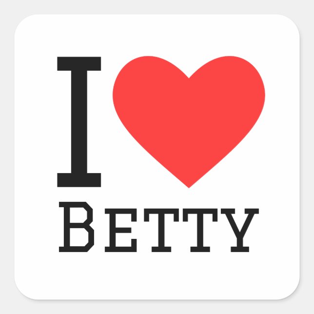 I love Betty  Square Sticker (Front)