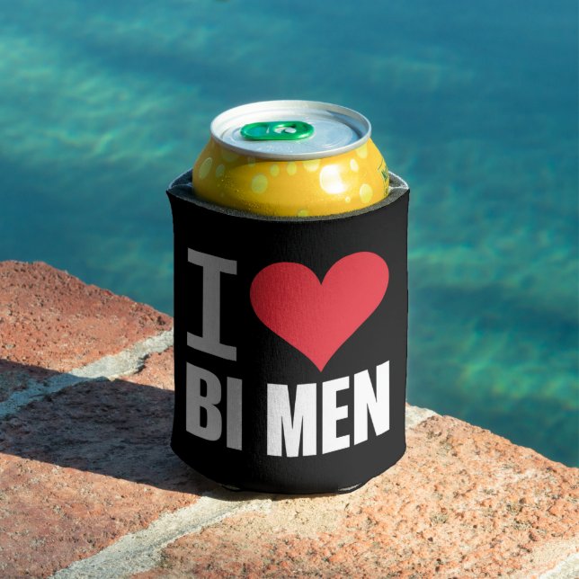 I Love Bi Me Bisexual Men Bi Pride Bisexual Pride Can Cooler (In Situ Pool)
