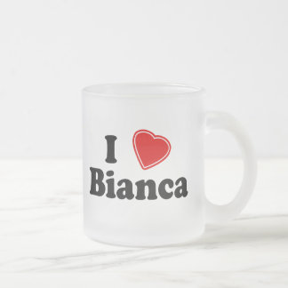 I Love Bianca Frosted Glass Coffee Mug