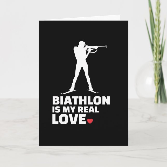  I love biathlon Stylish biathlon silhouette Card (Front)