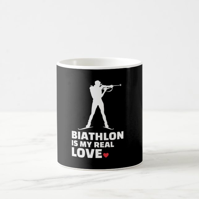  I love biathlon Stylish biathlon silhouette Coffee Mug (Center)