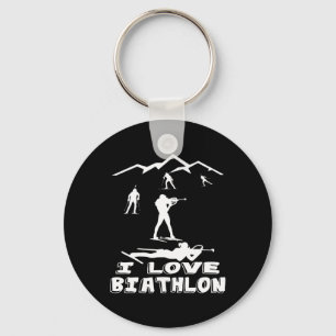 I Love Biathlon Winter Sports Ski Sport Biathlete Key Ring