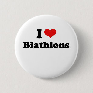 I Love Biathlons Tshirt 6 Cm Round Badge
