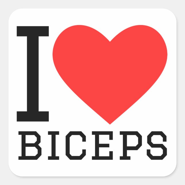 I love biceps square sticker (Front)