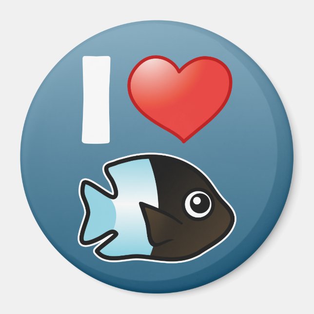 I Love Bicolor Damselfish Magnet (Front)