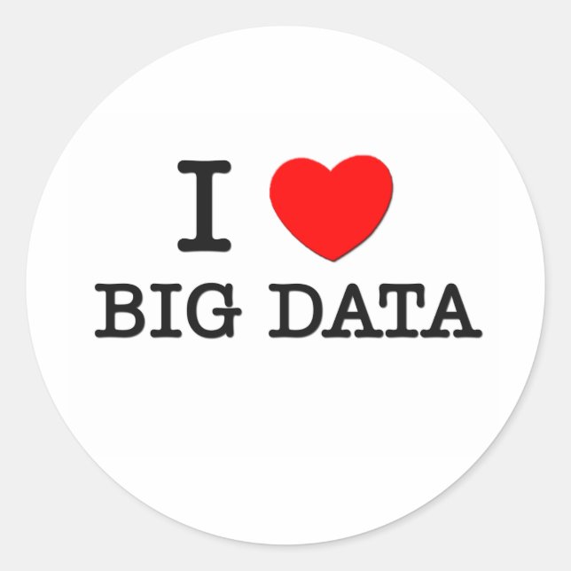 I Love Big Data Classic Round Sticker (Front)