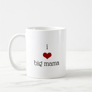 I love big mama grandmother red heart coffee mug