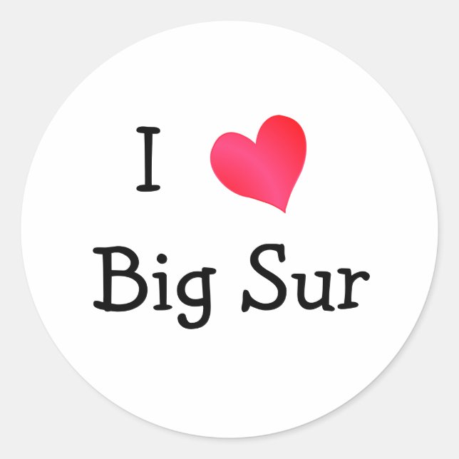 I Love Big Sur Classic Round Sticker (Front)