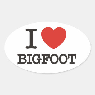 I Love Bigfoot Oval Sticker
