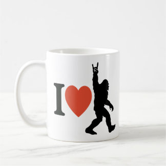 I Love Bigfoot Rock On Coffee Mug