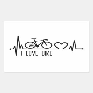 I love bike rectangular sticker